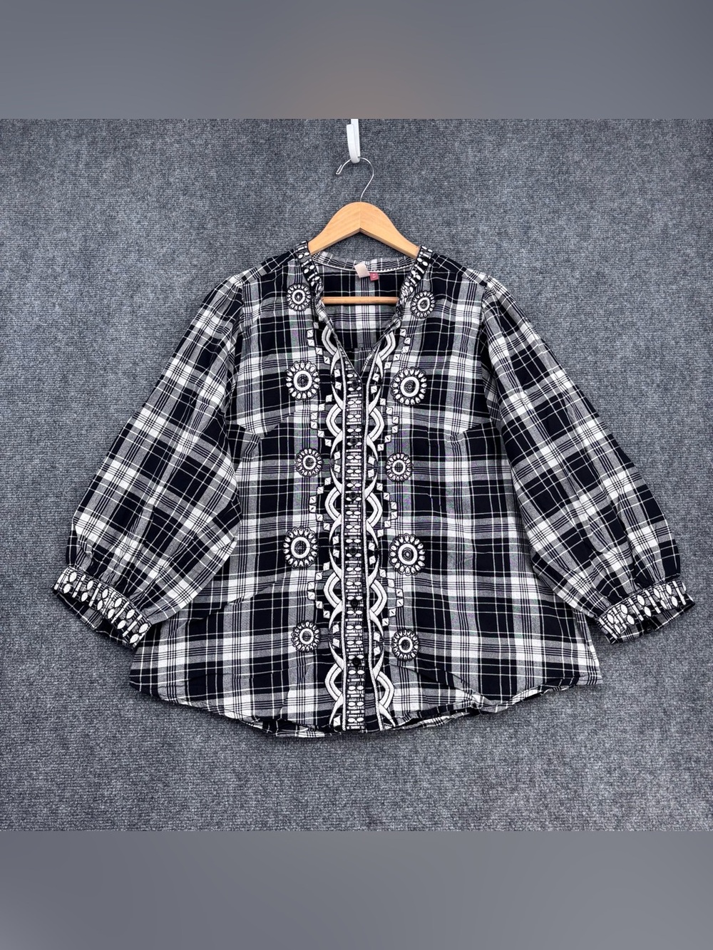 Anthropologie Pilcro Boho Folk Cottagecore Belle Femme Button Down Blouse XL